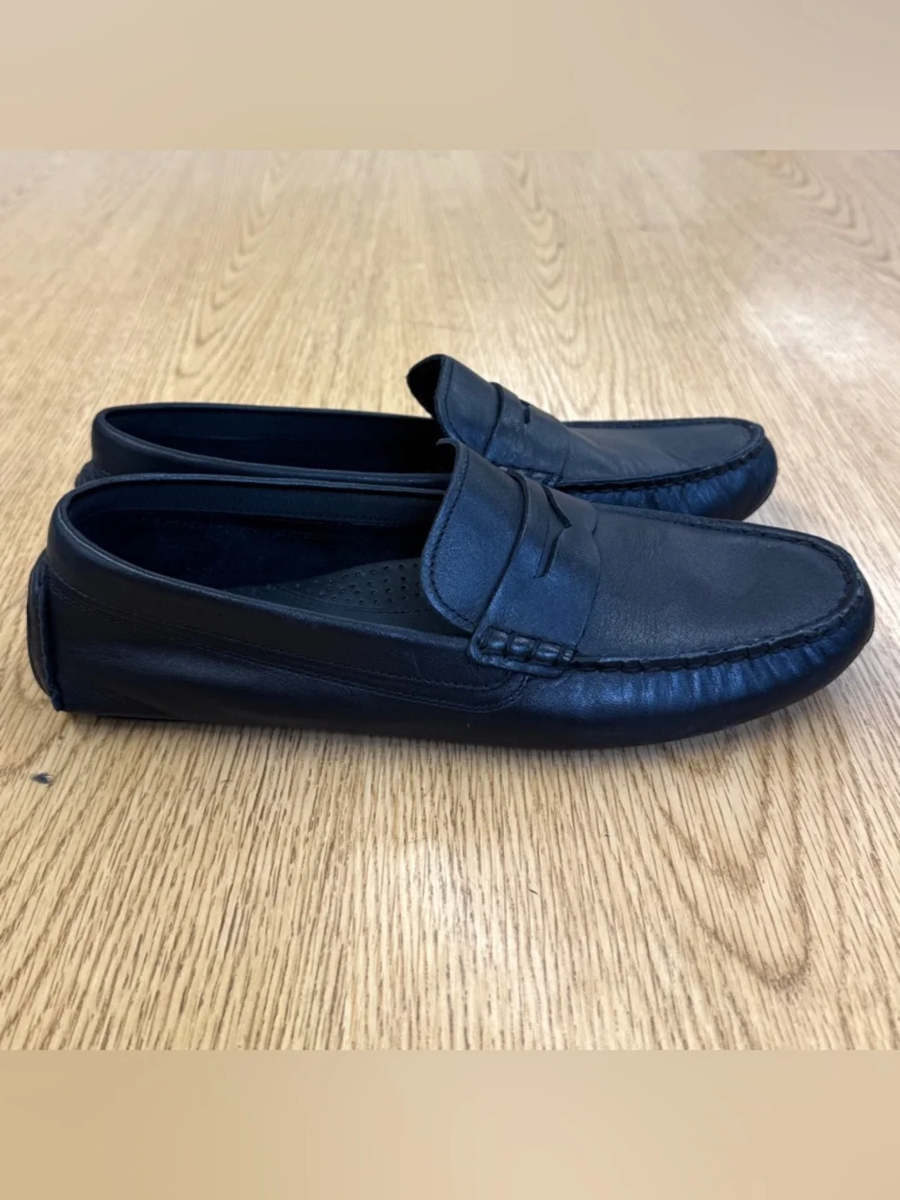 Cole Haan Women’s Black Leather Penny Driving Loafers Size 8B Minimalist Preppy